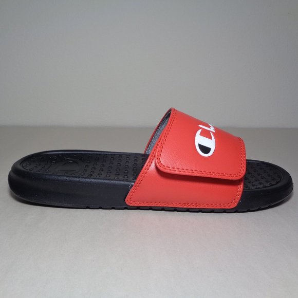 Champion Size 12 M LOGO SLIDE Red Black Sandals New Men\'s Shoes main image 12